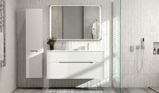 Тумба под раковину Jorno Modul Mоl.01.122/P/W 120 см белый глянец